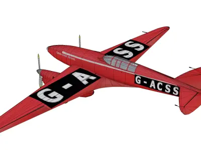 de Havilland DH88 Comet Low-poly 3D model