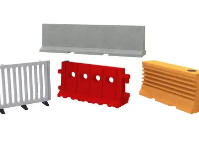Road Barrier Set 3D print model purchase