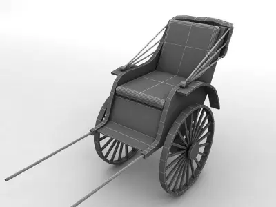 Walking Rickshaw Low-poly 3D model