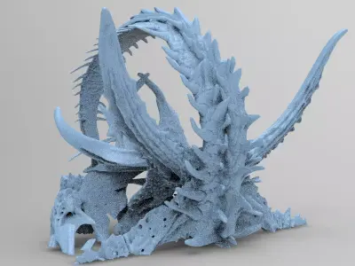 Alien Dragon God Bone Structure 4  3D model
