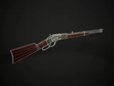 Shotgun Low-poly 3D model rifle Low-poly 3D model