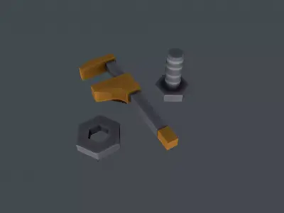 Tools hammer Low-poly 3D model