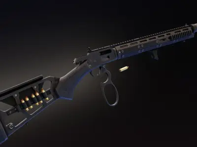 Marlin 1894 Dark Tracker Low-poly 3D model