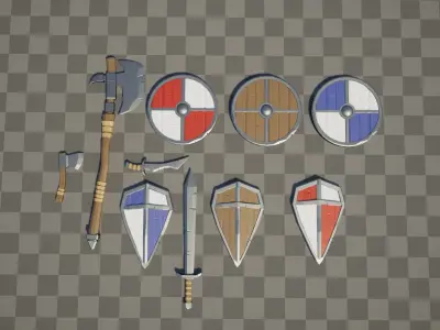 Low poly pack Low-poly 3D model