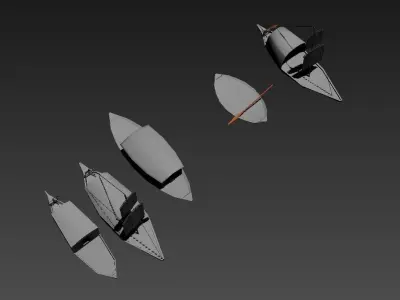 Bangladeshi Nowka Or Boat Low-poly 3D model