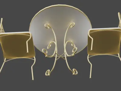 Table Chair Set Free 3D model 3D model