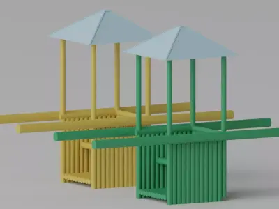 Bamboo Palanquin 3D model
