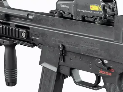 HK UMP 45 Tactical Low-poly 3D model