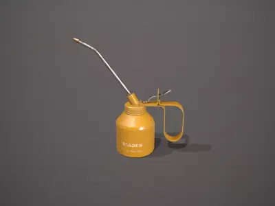 Yellow Oil Can Low-poly 3D model