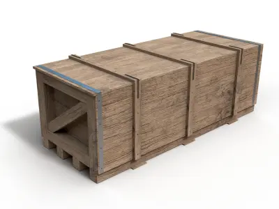 Wooden Crate 3D 3D model 11