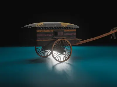 Ancient - Medieval Chinese Qin War Chariot with 4k textures 3D model