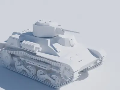 Type 97 Te-Ke tankette Low-poly 3D model