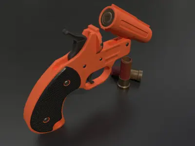 Flare Gun  Low-poly 3D model