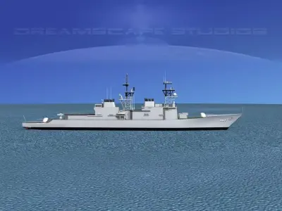 Spruance Class DD997 USS Hayler 3D model