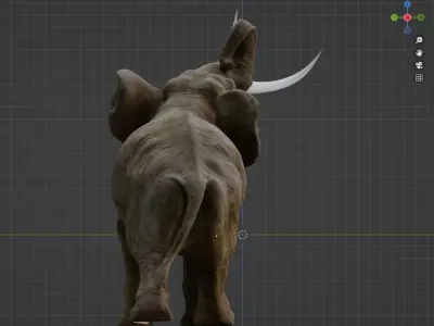Elephant with tusks 3D model shop