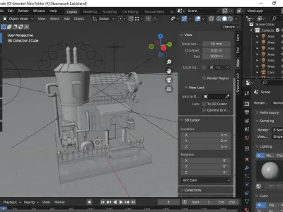  Steampunk Lab 3D model