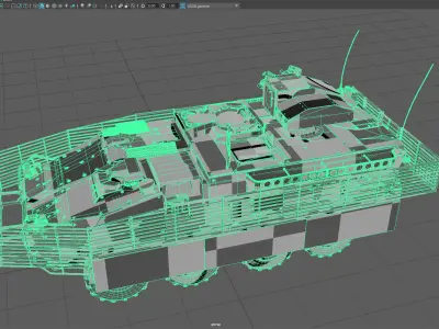 Low Poly M1134 Stryker MGS  Game Ready Armored Vehicle Low-poly 3D model