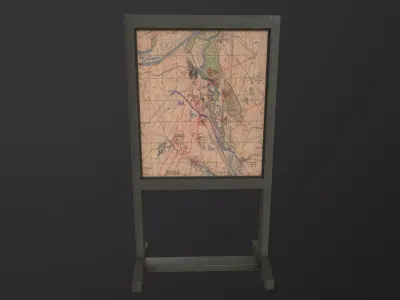 Attack map board 3D Model Low-poly 3D model