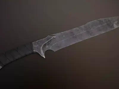 Post-Apocalyptic Bowie Knife Low-poly 3D model