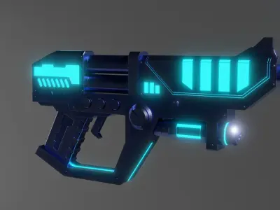 Low Poly Sci Fi Gun Low-poly 3D model