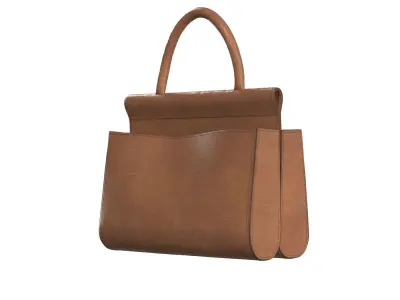 Brown Leather Tote Bag 3D model