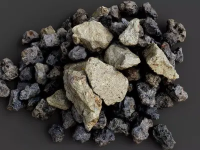 concrete debris pile ruins pt3 PBR photogrammetry Low-poly 3D model