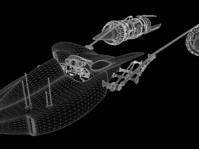 Starwars Anakin Podracer Low-poly 3D model