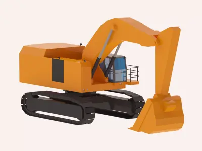 Excavator Mining 6015B Simplified Low-poly 3D model