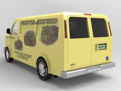 Delivery Van 3D model shop