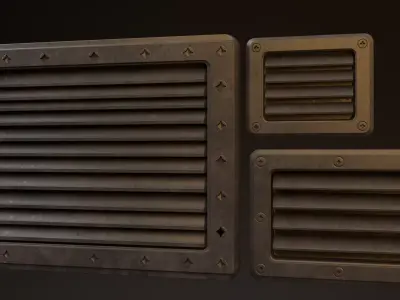 SciFi Modular Panel and Vent Kit PBR Game  Assets blend  glTF 3D model
