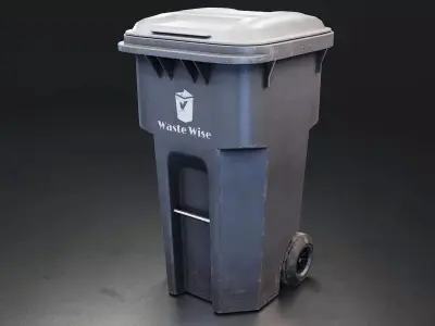 Industrial Garbage Bin 3D Model Low-poly 3D model