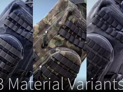 Backpack Game-Ready Low-poly 3D model