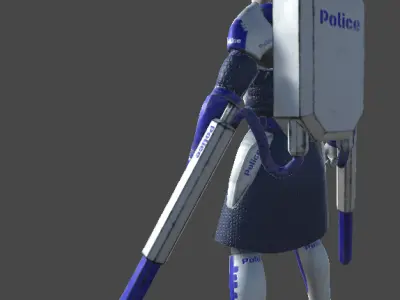 Futuristic Police Heavy - Unity Game Ready Asset Low-poly 3D model