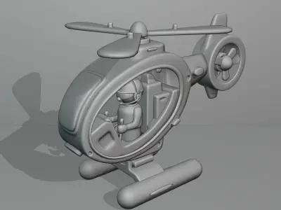 Childrens plastic toy helicopter 3D model