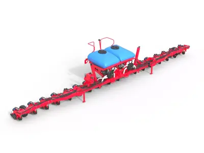 Trailed Seed Drill Low-poly 3D model