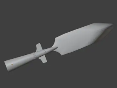 V Blade Viking knife 3D model