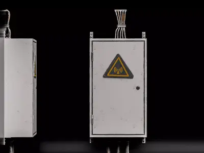 Wall Mounted Fuse Cabinet Low-poly 3D model