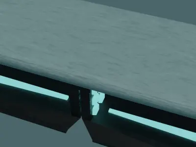 Blue Sci-fi Glowing Cyberpunk Bench 3D model