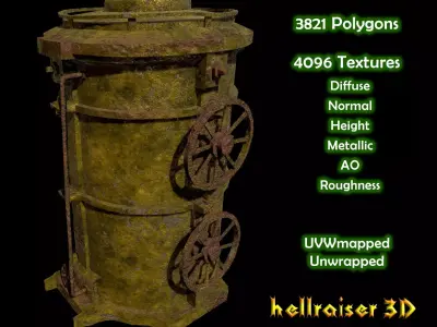 Steam Machine - PBR - Dirty Textured Low-poly 3D model