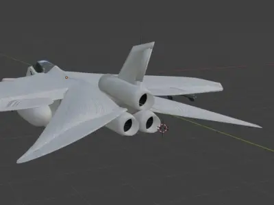 Imaginary fighter jet Nac-Tech Alliance Mobius 3-C Scalpel Free 3D model