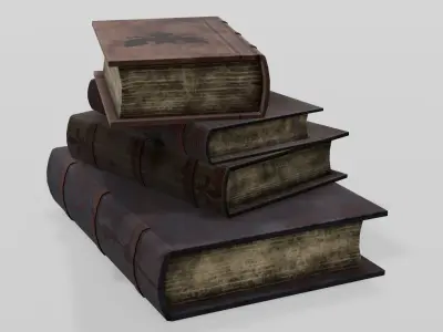 Old Books 3D Model Low-poly 3D model