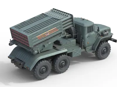 Tornado G Multiple Launch Rocket System Low-poly 3D model