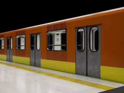Vagon metro CDMX 3D model