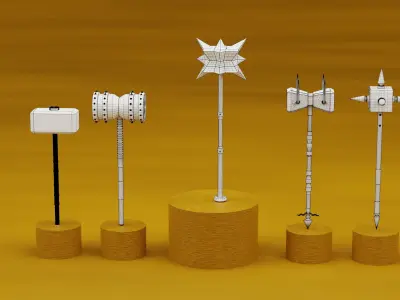 Hammer Low-poly 3D model 44