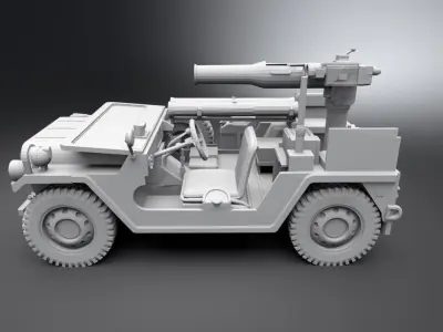 Jeep Willys Anti Tank 3D print model