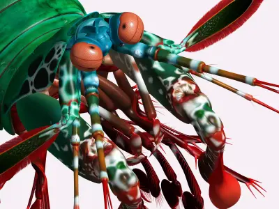 Peacock mantis shrimp 3D model