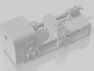 Industrial Lathe Machine 3D print model