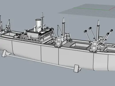 LibertyShip ship 3D print model