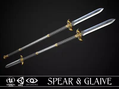 Spear and Glaive A2 Low-poly 3D model