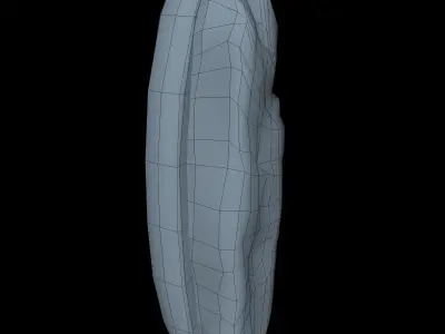 Brush Low Poly hair Low-poly 3D model